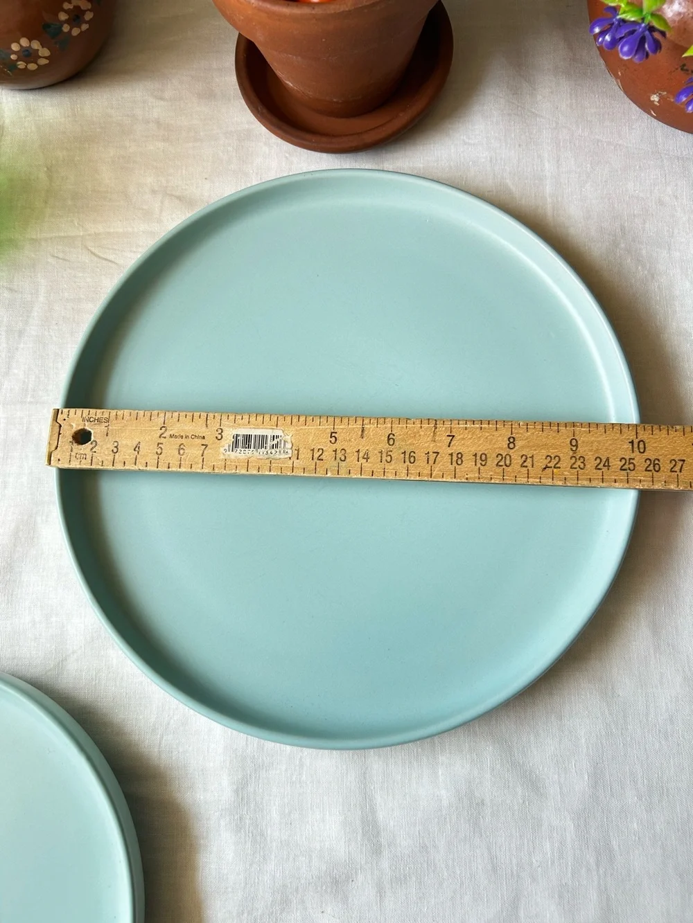 🌴Colorful Turquoise Semi-Matte Dinnerware Set of Two Plates